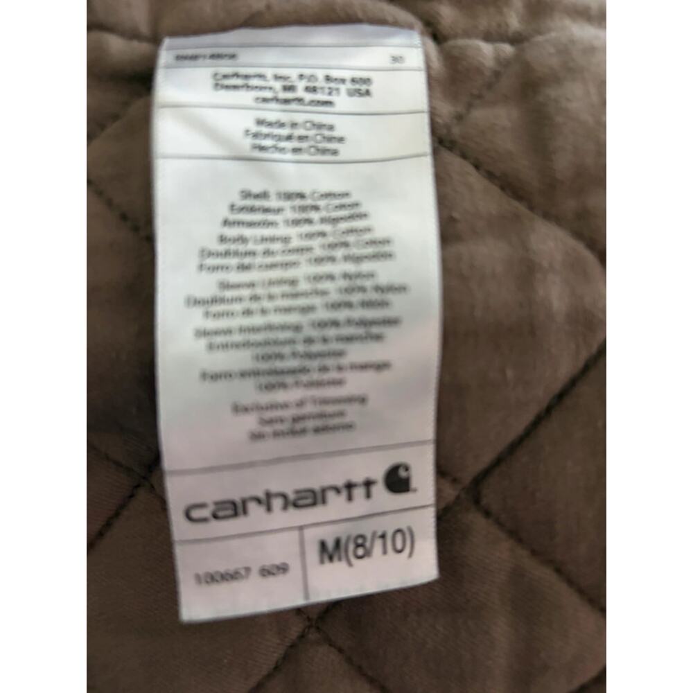 Carhartt M 8/10 Women’s Quilt Lined Canvas Hood Jacket Red Utility Coat - Picture 7 of 11